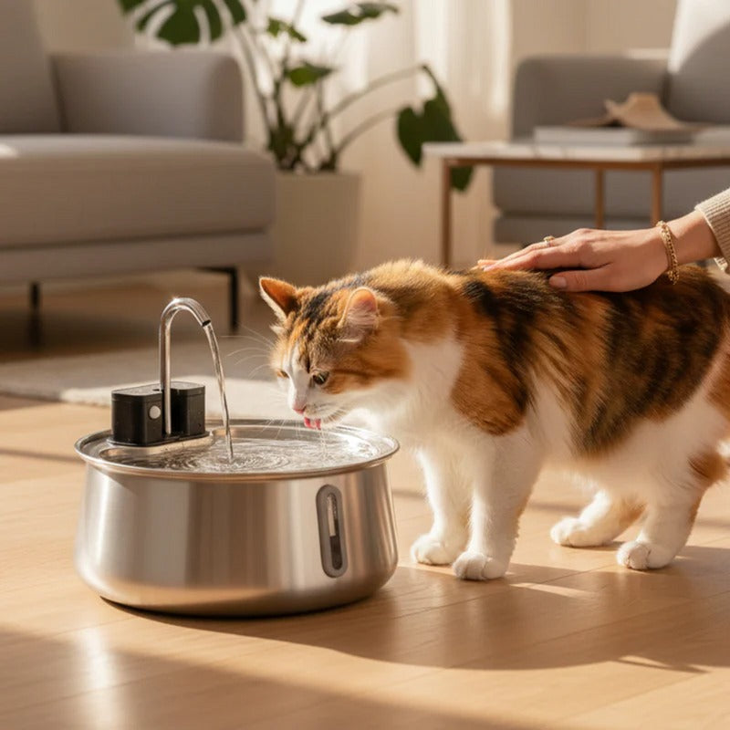 36RY™ Fountain Stainless Steel Pet Water Feeder 4L Automatic