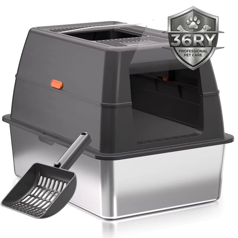 36RY™ Stainless Steel Pet Litter Box with Lid (Extra Large)
